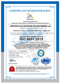 Winter Plus Designs Works - ISO Certification